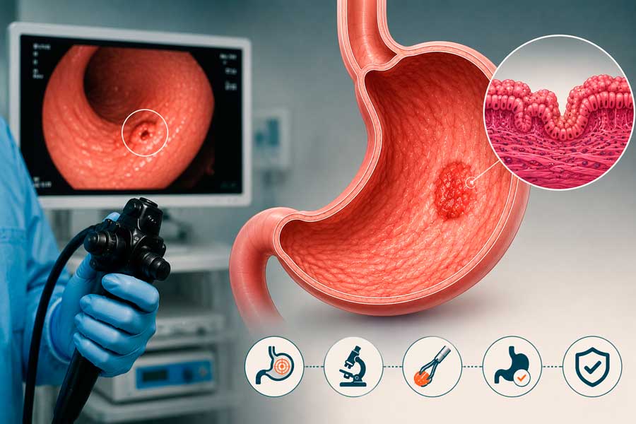 Gastroscopia de alta definición para detectar cáncer gástrico precoz