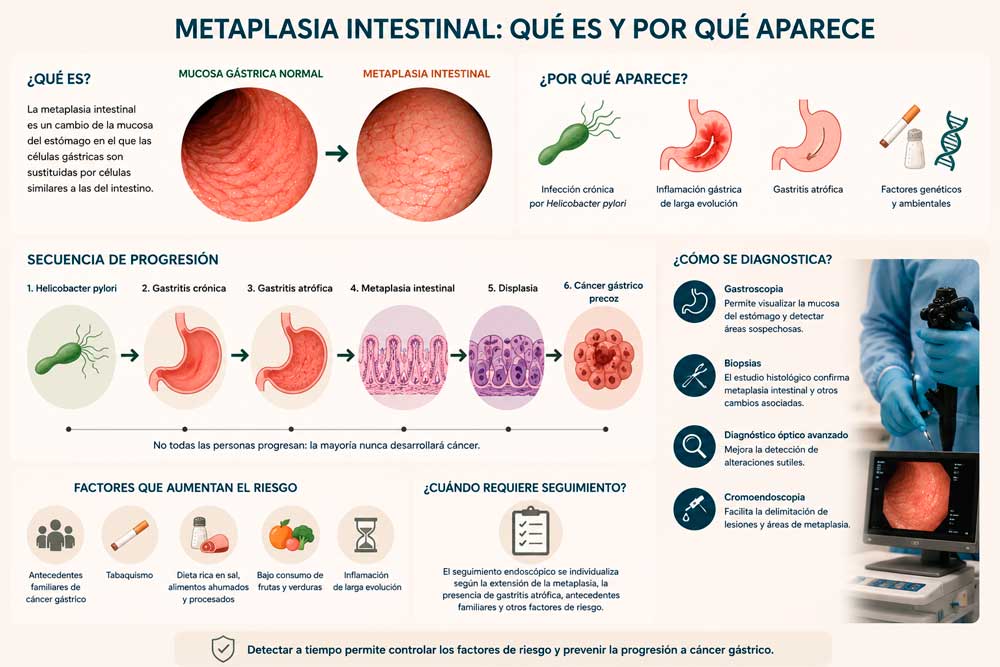 Factores de riesgo y evolución de la metaplasia intestinal en el estómago